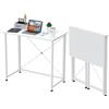 PIPIPOXER Scrivania Pieghevole, 80x45x75cm Scrivania per Computer Scrivania da Ufficio per Studenti e Lavoratori, Tavolo da Scrivania Pieghevole, Scrivania, Struttura in Metallo, per Lavoro, Bianco