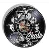 AVJERA Skateboard Orologio da Parete LP in Vinile Nero Skateboard Skateboarders Vinyl Record Wall Art Teen Room Orologio al Quarzo Silenzioso