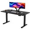 POKAR Scrivania Regolabile in Altezza Elettrica 160x80 cm | Piano Massiccio 25mm | Pannello Memory, USB-C e USB-A | Scrivania Motorizzata per Smart Working | Telaio Nero, Piano Nero