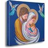 Giallobus - Quadro - Stefano Calisti - Capezzale Moderno - Sacra Famiglia - Tela Canvas Telaio Premium Alto Spessore - 100x100 - Pronto da Appendere - Quadri Moderni per la casa