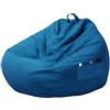 N/T Ghopy - Fodera per pouf a pera (senza imbottitura!!!), da salotto, per divani, grandi poltrone o chaise longue, per interni ed esterni, per adulti e bambini, blu, M (80 x 90 cm)