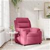 Homgoday Poltrona massaggiante per TV, poltrona relax con funzione reclinabile, schienale regolabile, per soggiorno, velluto rosso vinaccia