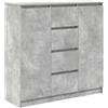 mtlskopl Credenza grigio cemento 100,5 x 35 x 98,5 cm in legno moderno 4 cassetti comò cucina con spazio per soggiorno, corridoio, ufficio