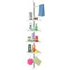 stardis Scaffale angolare telescopico in acciaio inox con 4 ripiani, per doccia, bagno, doccia, regolabile in altezza da 120 a 300 cm, bianco