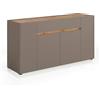 Arreditaly Credenza Moderna Madia In Melaminico Con 4 Ante E 1 Cassetto Mobile Contenitore Sala da Pranzo Soggiorno Design Senza Maniglie Elegante Capiente 170 x 85 x 40 cm (Congo e Rovere)