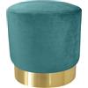 SAMIRA Pouf in velluto color verde petrolio, poggiapiedi mod. Zivago