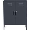 Lendo Online Credenza in Metallo - Madia Industriale per Soggiorno - Mobile Basso Contenitore - 80x40x100 cm - Acciaio Verniciato (Antracite)