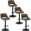 EUGAD Sgabelli da Bar Set di 4, con Schienale, Girevole 360°,Marrone scuro