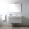 Kiamami Valentina - Mobile bagno sospeso da 100cm con cassetto grigio moon e specchio 100x60
