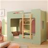 smartwood Letto a Castello 70x160 cm con Sponde, Legno, Verde, MIMI B