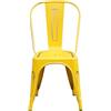 milani home - Set Di 4 Sedie In Metallo Di Design Moderno Industrial Vintage Per Sala Da Pranzo Bar Ristorante Soggiorno - Giallo