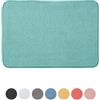 Inbagno Tappeto Bagno Verde 60x40 cm in Microfibra Antiscivolo e Morbido al Tatto, Spring