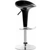 CLP Sgabello Design Saddle In Plastica I Sgabello Penisola Cucina Con Poggiapiedi I Sgabello Girevole Regolabile Alt. 60-81 CM, Colore:nero