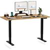FLEXISPOT EB2+140 * 80cm Certificato FSC Scrivania Regolabile in Altezza Standing Desk 2 Motori 2 Sezioni Scrivania Elettrica Scrivania Motorizzata con Piano (NERO+ACERO)