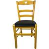 Sedam Srl Sedia Cuore, in Legno Massello, Vari Colori e Sedute disponibili, Alta Qualità, ORDINE MINIMO 2 PEZZI (Gialla, Imbottita Nera)