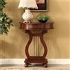 YITAYMLI Tavolo console a mezzaluna in legno massello, forma a corde, tavolo d'accento a semicerchio con cassetto, elegante mobilio vintage stretto per ingresso, soggiorno(Cherry)
