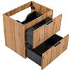 Lomadox Mobile da bagno, 60 cm, in legno di legno con scanalature, con 2 estratti di chiusura morbida, larghezza x altezza x profondità: ca. 60/57/46 cm