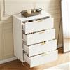 Julyue Cassettiera con 4 cassetti, Comò Moderna con gambe e maniglie dorate, Credenza mobile da cucina, grande cassettiera per soggiorno, corridoio, armadio, ingresso, 91 x 34 x 60 cm (Bianco, 4 cassetti)