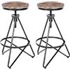 CLP Set di 2 sgabelli da Bar Karla I Sgabelli da Bar per Cucina, bancone e bistrot I Struttura in Metallo Regolabile in Altezza, Colore:Argento