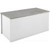 Terraneo baule contenitore con chiusura rallentata soft-close - Mobile salvaspazio pratico e sicuro, dimensioni 90x45x45 cm, ideale per soggiorno, ingresso o camera (Bianco cemento)