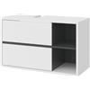 Vicco Mobile sottolavabo per bagno Viola, Bianco, 100 x 60 cm, con intaglio per sifone e ripiani aperti per montaggio a parete