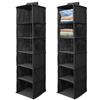 Sutowe 2 organizer da appendere nell'armadio, in tessuto non tessuto, pieghevole, a 6 ripiani, con tasche laterali e inserti in bambù, 30 x 30 x 119 cm, per camera da letto (grigio)