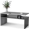 MeblePitus.pl Meble Pitus tavolino con spazio portaoggetti ST-4 (Trebia) in calcestruzzo - Nero - Moderno tavolino da soggiorno 90×50×45 cm in stile industriale - Tavolino con aspetto in calcestruzzo e vano