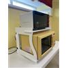 Cemab srl CEMAB Mobile Scaffale Porta Microonde da Cucina - Scaffale salvaspazio a 2 Piani in Legno - Organizer Cucina con 2 Mensola di Supporto; 52x40x41cm. (BIANCO LACCATO)