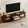 VIVCA Mobile TV - Mobile TV con ante in legno naturale e cassetti in rattan, soluzioni naturali per un ambiente rustico