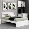 Linea Azzurra Struttura Letto una Piazza e Mezza in Legno Nobilitato Melaminico 98x131x200 cm Testiera Elegante Moderna Facile da Montare Made in Italy