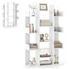 HOMASIS Libreria Scaffale a Forma di Albero con 13 Ripiani, Espositore, Porta Piante, Libreria da Parete per Studio, Soggiorno, Camera da Letto, 86 x 23,5 x 140,5 cm (Bianco)