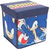 CARTOON Pouf Sonic per bambini multifunzione contenitore porta oggetti per sedersi 30 cm