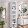 Linea Azzurra Pensile Bagno Sospeso Milleidee Senza Anta Made in Italy 180x30x30cm Mobile Bagno Salvaspazio Stretto in Legno Nobilitato Melaminico