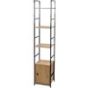 moorg Libreria Verticale Stretta, Scaffale Salvaspazio in Stile Industriale con Struttura in Metallo e Ripiani in Legno, Mobile a Colonna con Anta per Soggiorno e Ufficio - 29x23x144 cm