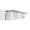 Milionmeblicom Mobilietto Pensile da Bagno Laura Salvaspazio Mobile da Parete Sospeso Armadietto Pieghevole con Apertura Telescopica Mobilietti con Ripiano, Bianco Lucido, 30 x 120 x 23 cm