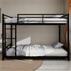 Lubvtti Letto a castello per bambini/adolescenti/adulti,letto per bambini 90x190 cm in metallo con scaletta e ringhiera (C-Nero)