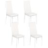 GOKHOMX Set di 4 sedie moderne da sala da pranzo, sedie da cucina con gambe in metallo, sedie da sala da pranzo, imbottite in similpelle, per sale da pranzo, cucina, ristorante, colore: bianco