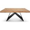 PAZZO DESIGN Tavolo Allungabile Kira, Gambe Incrociate Nere, Tavolo Cucina, Tavolo Soggiorno, Made In Italy, 180 x 90 x 77 cm, Rovere Rustico