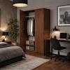 Linea Azzurra Armadio Camera da Letto con 2 Ante, 2 Ripiani e Asta Appendiabiti 180x90x60cm Armadio con Guardaroba per Camera da letto, Soggiorno, Ingresso Made in Italy