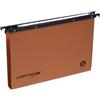 Bertesi Cartesio® by Bertesi, Lotto di 25 Cartelle Sospese di qualità per Cassetti, in Cartone 240 g/mq, Portaetichette Lenticolare già Montato, 39 cm, Fondo ad U 3 cm, Colore Arancio, Cod. 100/395 3 -A2