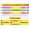 Gicaprice 150 Etichette Adesive Personalizzate Scuola (50x10mm) - Sticker con Nome per Penne, Matite, Quaderni, Materiale Scolastico - Colori Vivaci, Maxi Confezione, Alta Adesività, Ultra Resistenti (GIALLO)