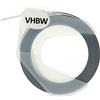 vhbw Cassetta nastro per goffratura 3D compatibile con Dymo 1765, 1805, 1855, Jet, Junior, Mini etichettatrice 9 mm bianco su nero