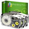 Printing Pleasure 3 x XR-12WE XR-12WE1 Nero su Bianco Nastro compatibile per Casio KL-60 KL-100 KL-120 KL-200 KL-300 KL-750 KL-780 KL-820 KL-2000 KL-7000 KL-7200 KL-8100 KL-8200 CW-L300 | 12mm x 8m