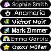 Haberdashery Online 50 Adesivi personalizzati con nome per bambini. Etichette adesive per scuola, asilo, libri, giocattoli e contenitori Tupperware. Etichette impermeabili 6x1 cm.