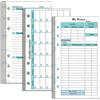 Prefdo - Ricarica per pianificatore di bilancio, formato A6, 82 fogli per agenda settimanale mensile, 6 fori, per raccoglitori di bilancio A6, organizer per denaro, per risparmiare denaro (set da 4)