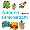 Joiikra 100 pezzi Adesivi Personalizzati Sagomati,Impermeabile, Stickers Personalizzati con Logo, Foto, Testo Matrimonio Compleanno, Opaca Lucida Plastificati 3cm -12cm