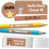 melu kids® Etichette Adesive Personalizzate Scuola (60, Marrone) | Etichette Adesive per Matite, Quaderni e Materiale Scolastico, Adesivi Personalizzati Resistenti all'Acqua, Tre Dimensioni
