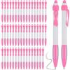 Panysilioer 50 penne a sfera rosa, inchiostro nero, retrattili per cancelleria, donne, ragazze, regalo, durevoli