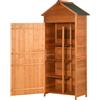 Casetta Box da Giardino 84x52x188 cm Porta Attrezzi in Legno di Abete