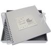 White Cotton Cards New Grandchild memory card/Book (argento carrozzina e bandierine)